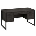 Biurko czarne z płyty MDF i metalem 150x75x75 cm