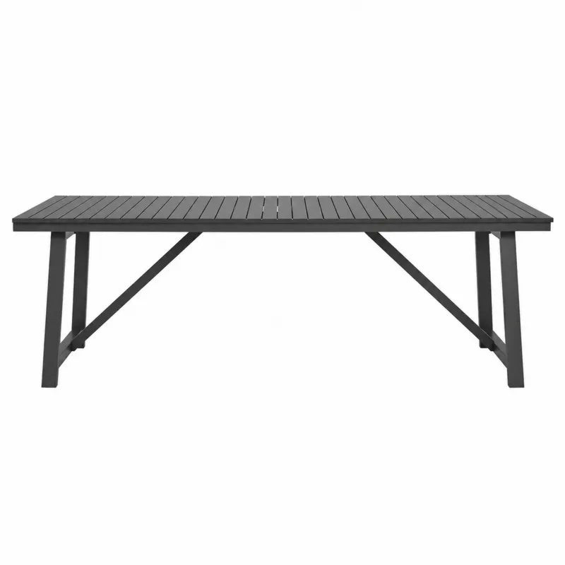 Stół ogrodowy aluminiowy czarny 200x90x75 cm