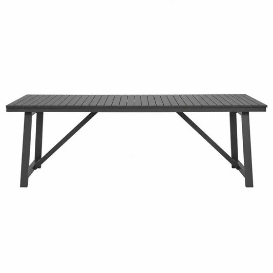Stół ogrodowy aluminiowy czarny 200x90x75 cm