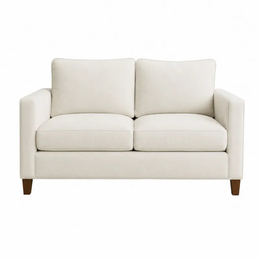 Dwuosobowa sofa kremowa tkanina 140 cm