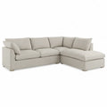 Modułowa sofa narożna beżowa z tapicerką z poliestru